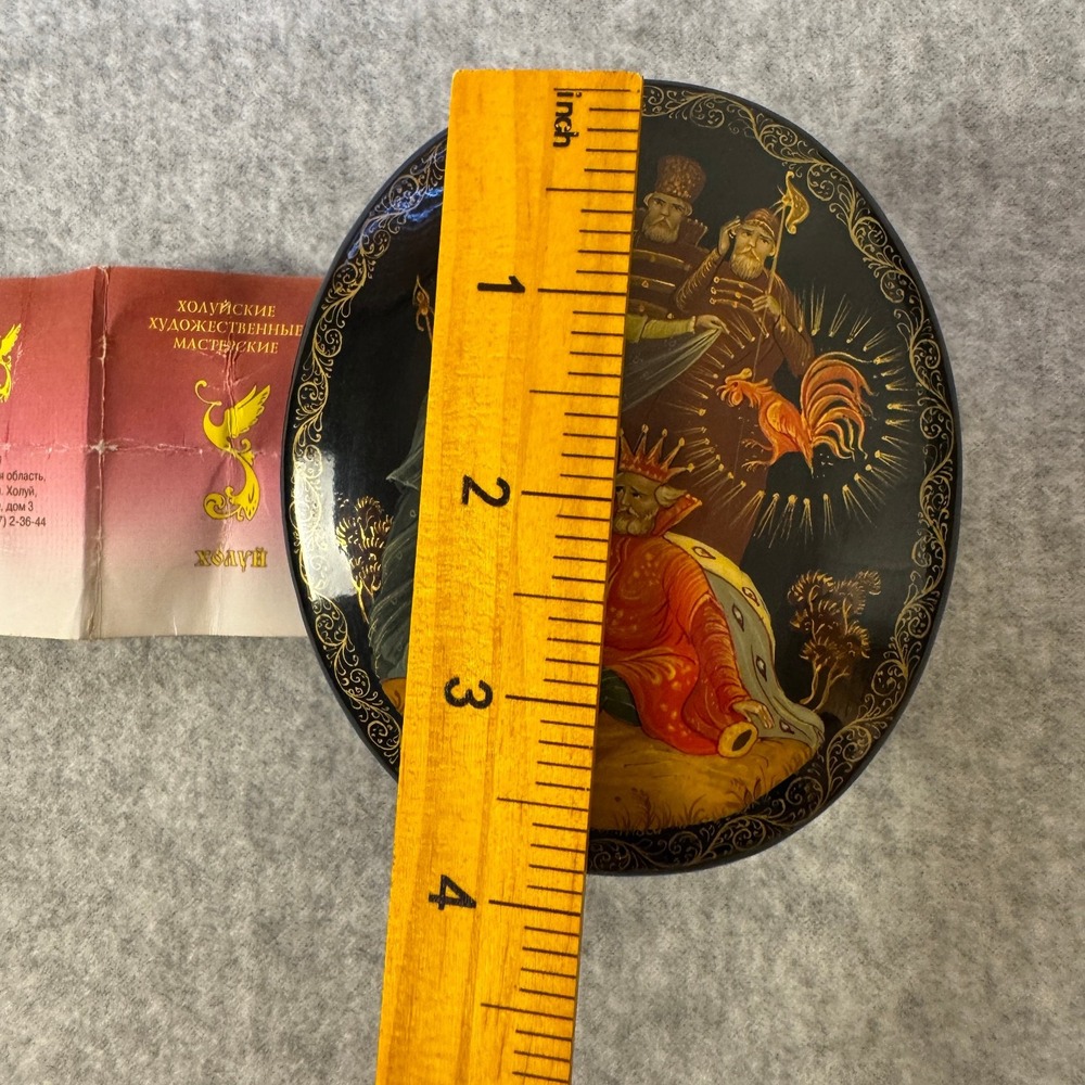 Russian Vintage Lacquer Kholuy Box Hand Painted Fairy Tale Signed - Picture 6 of 7